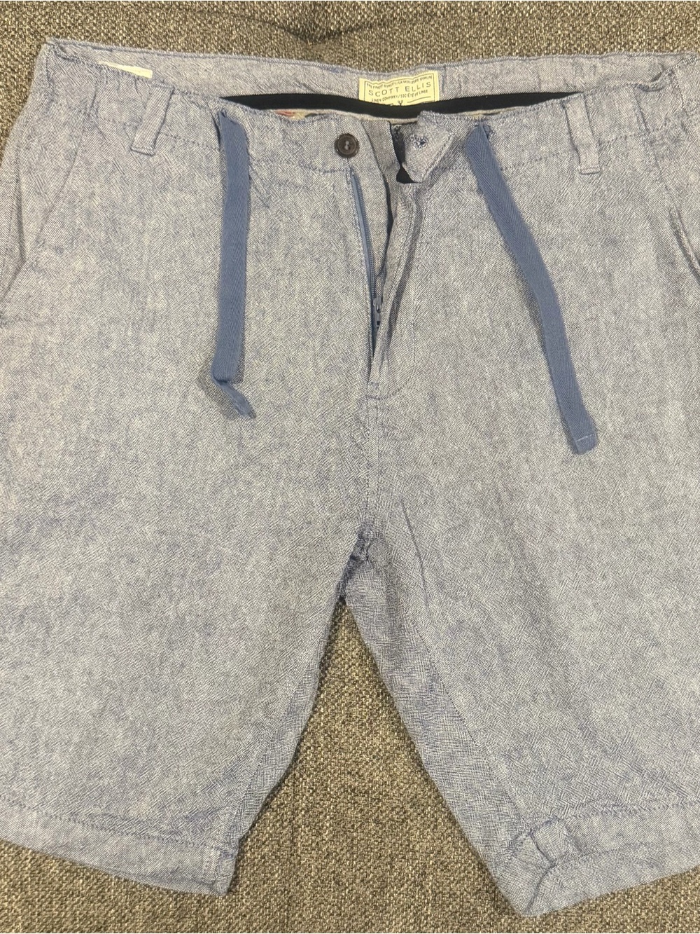 Men's Heather Blue Flat Front Shorts